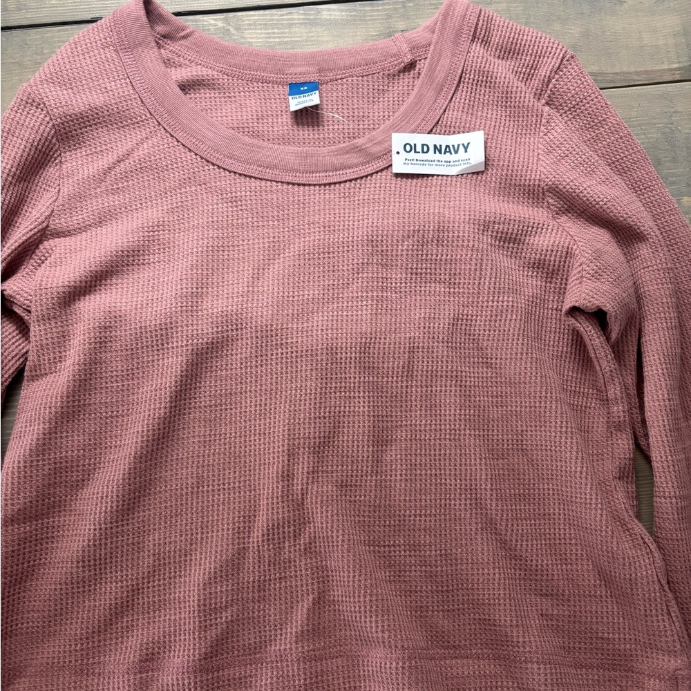 Old Navy Pink Ribbed Long Sleeve Sweatshirt